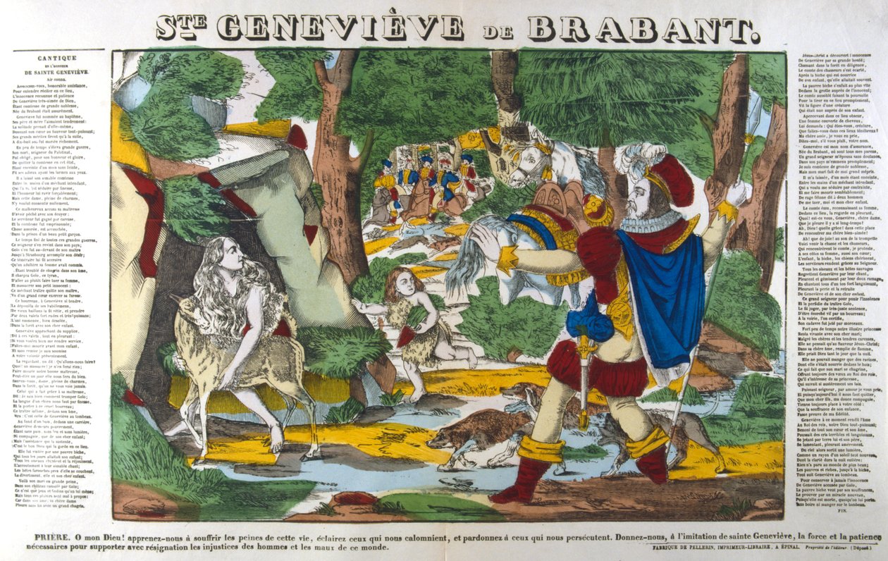 St Genevieve av Brabant i skogen, 1800-talet av Unbekannt