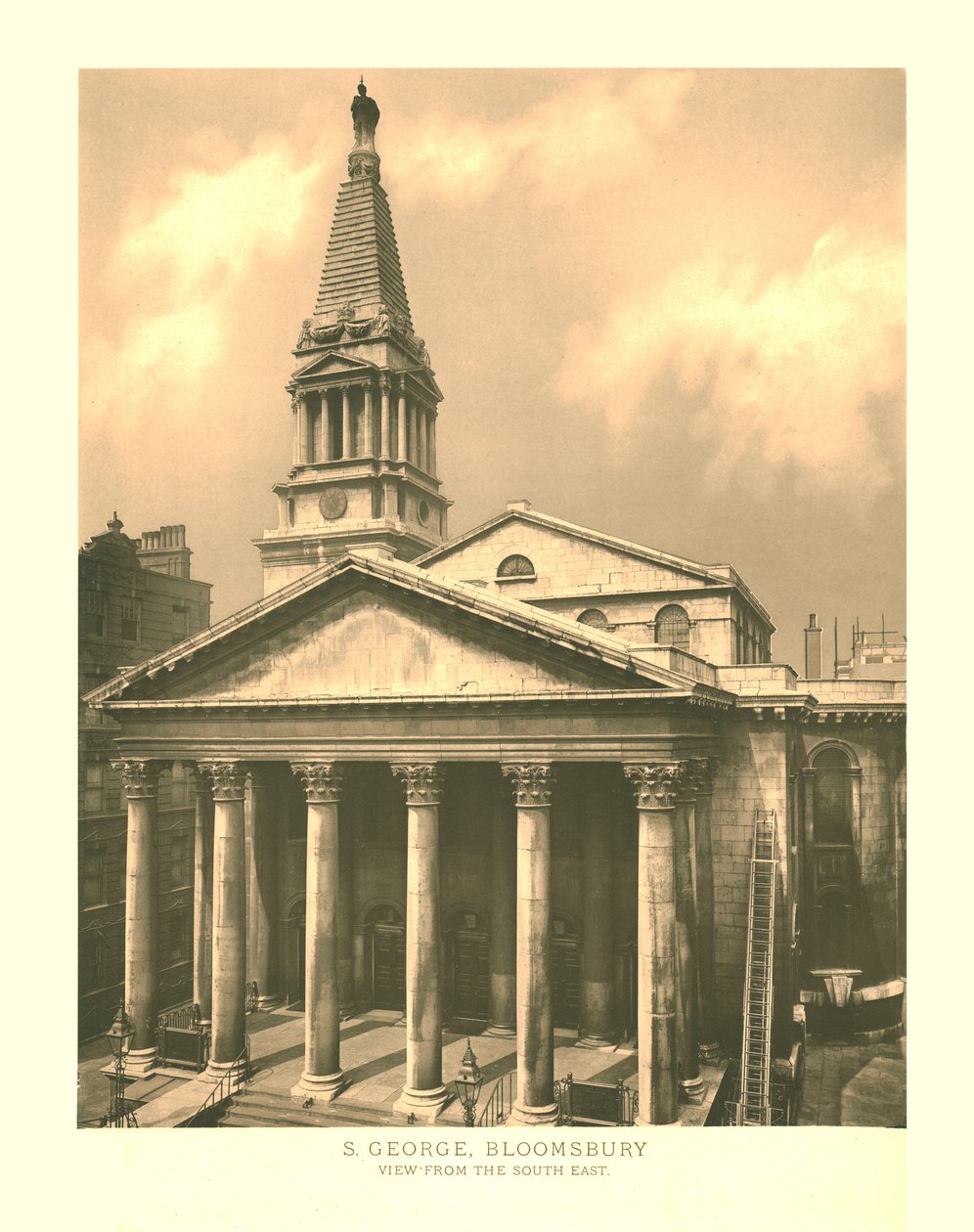 St George, Bloomsbury, Utsikt från sydost, mitten av slutet av 1800-talet. av Unbekannt