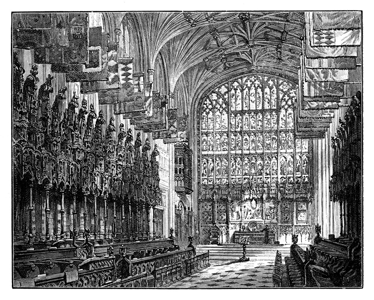 St Georges Chapel, Windsor, Visar Royal Gallery & Altar av Unbekannt