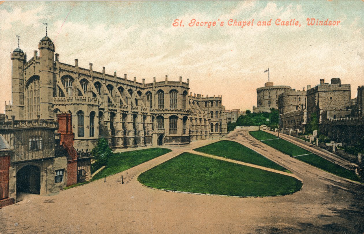 St. Georges kapell och slott, Windsor, c1910. av Unbekannt