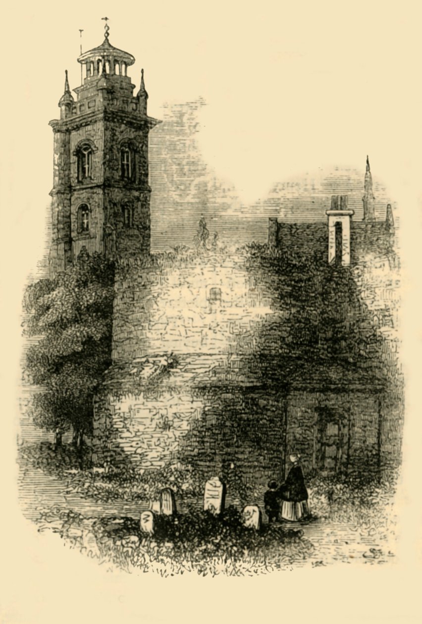St. Giles, Cripplegate, visar den gamla muren, c1872. av Unbekannt