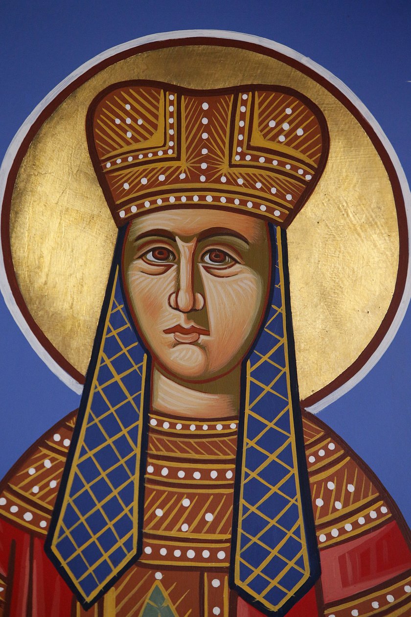 St Helen fresk i Pedoulas ortodoxa kyrka, Cypern, 20150510, Pedoulas, Cypern av Unbekannt