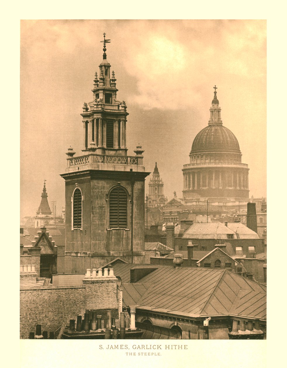 St James, Garlick Hithe, The Steeple, mitten av slutet av 1800-talet. av Unbekannt