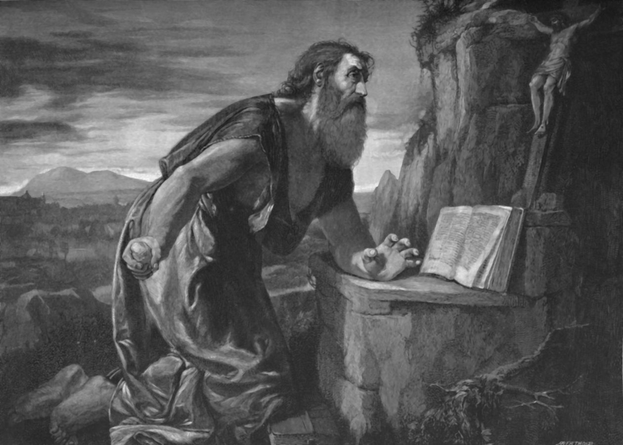 St. Hieronymus i vildmarken, c1525-1530, 1896 av Unbekannt