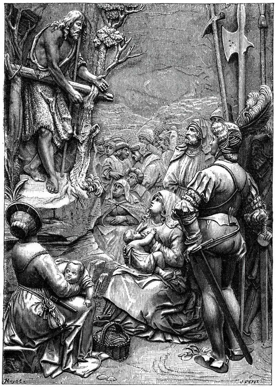 St John the Baptist Preaching in the Desert, 1500-talet, 1870 av Unbekannt
