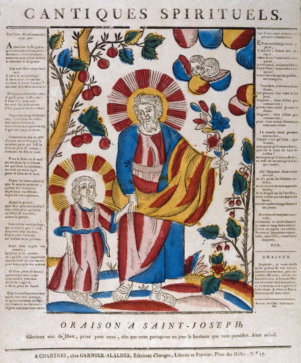 St Joseph och Jesus går hand i hand, 1700-talet av Unbekannt