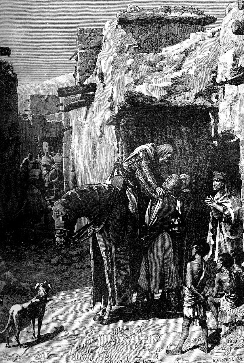 St Louis, kung av Frankrike, sökte skydd från saracenerna, 1909 av Unbekannt