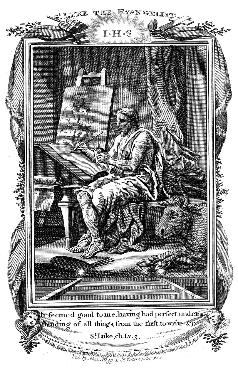 Evangelisten St Luke skriver sitt evangelium, c1808 av Unbekannt