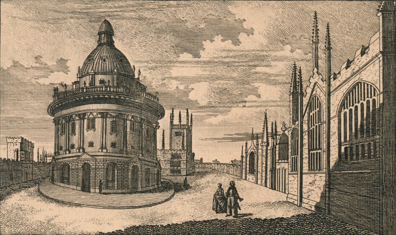 St. Marys Church och Radcliffe Library i Oxford, 1700-talet. av Unbekannt