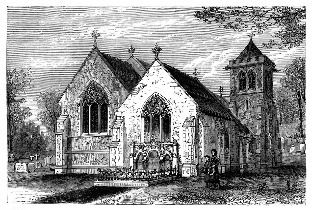 St Michaels Church och Benjamin Disraelis grav 1804-1881, sent 1800-tal av Unbekannt