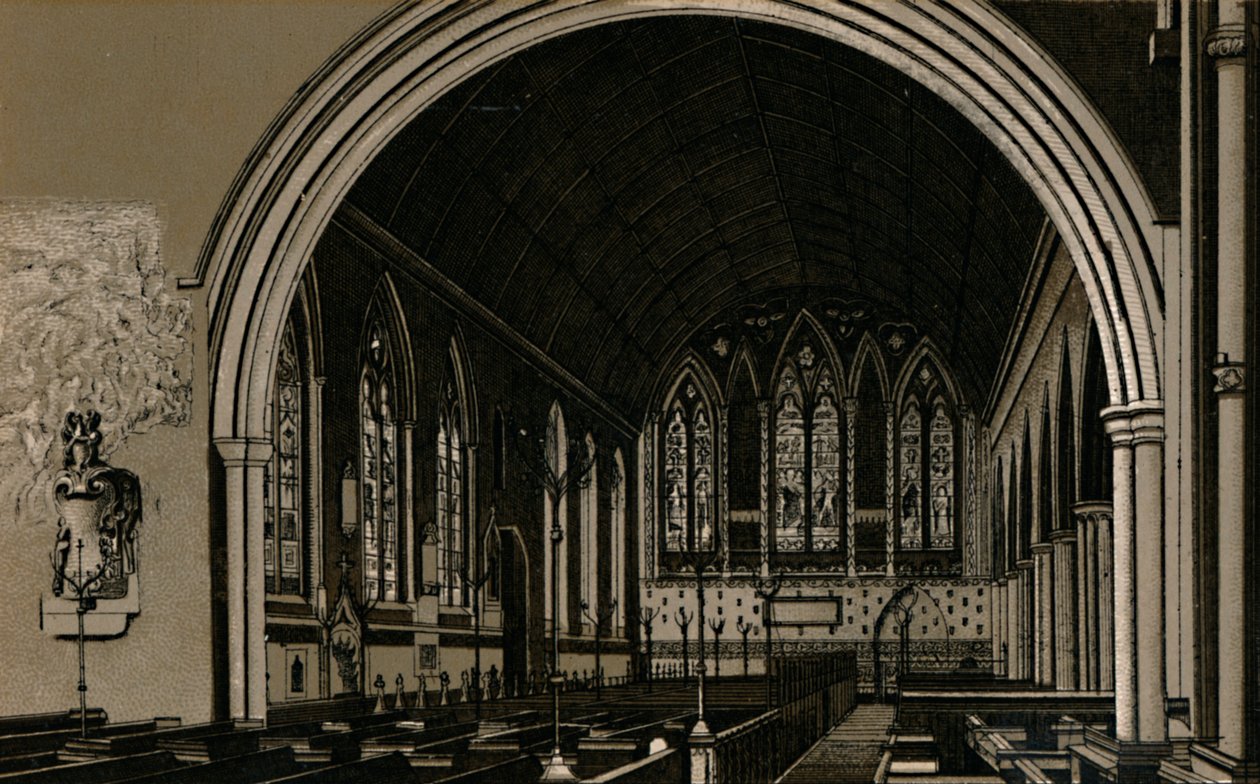 St. Nicholas kyrka, interiör, c1880. av Unbekannt