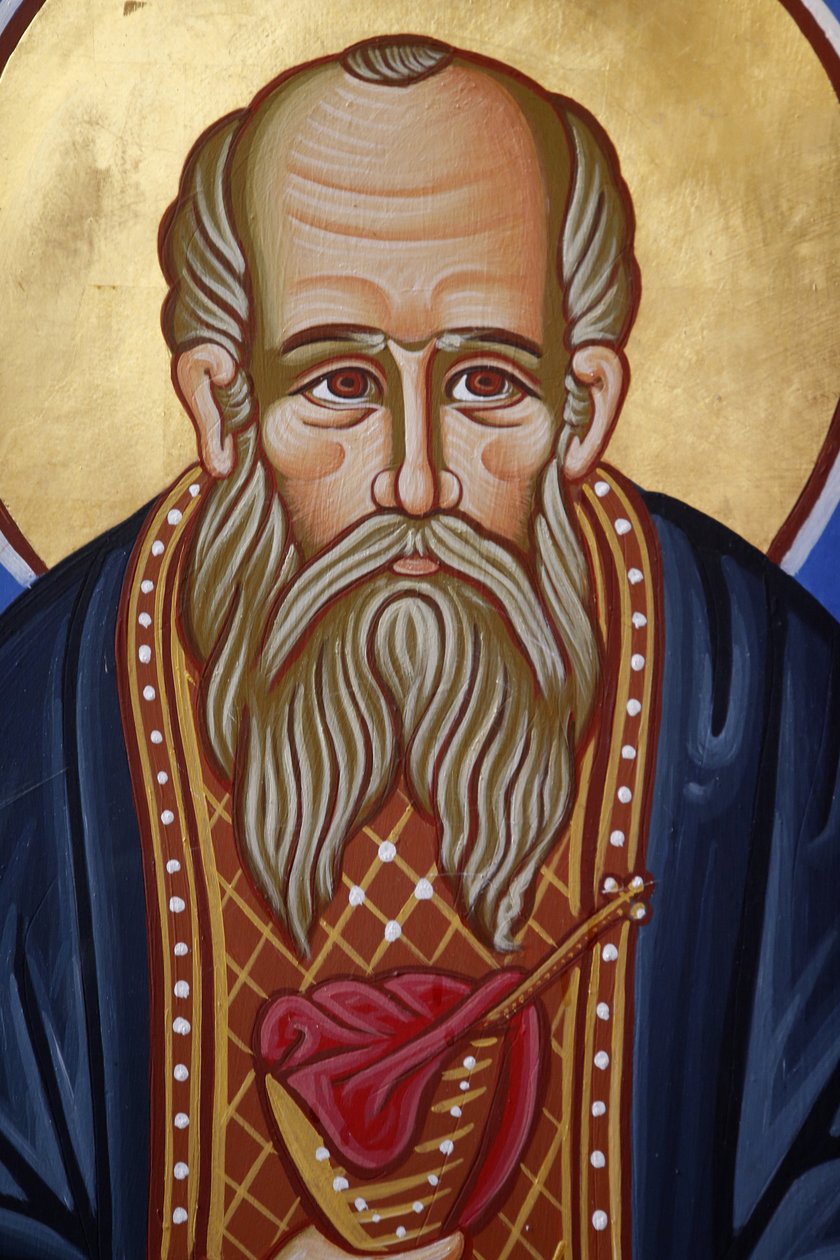 St Nicholas fresk i Pedoulas ortodoxa kyrka, Cypern, 20150510, Pedoulas, Cypern av Unbekannt