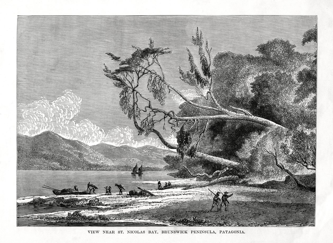 St Nicolas Bay, Brunswick Peninsula, Patagonien, 1800-talet av Unbekannt