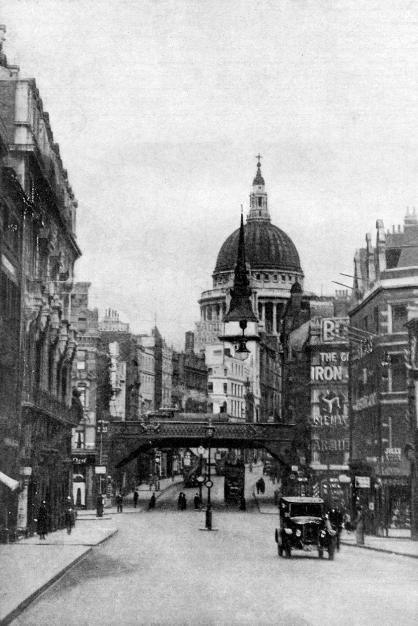 St Pauls Cathedral från Fleet Street på en söndag, London, c1930-talet av Unbekannt