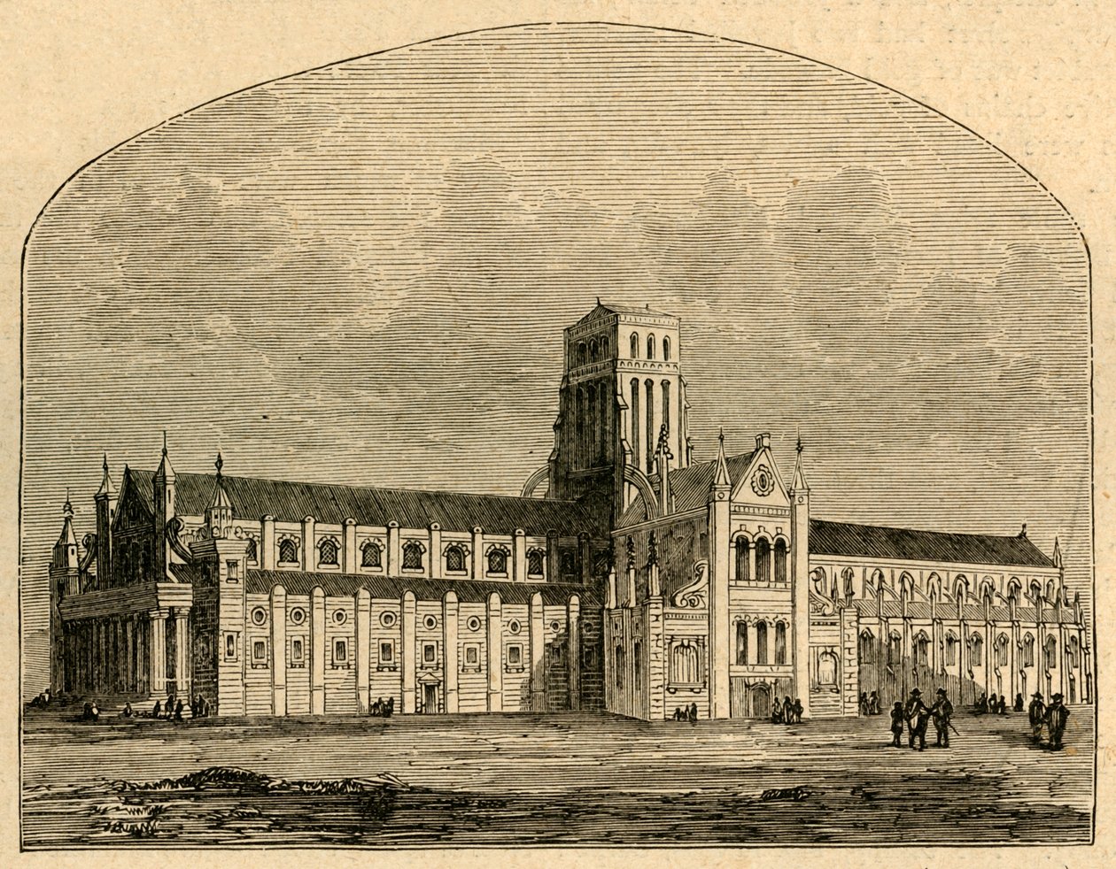 St. Pauls efter spirans fall, från en vy av Hollar, 1897. av Unbekannt