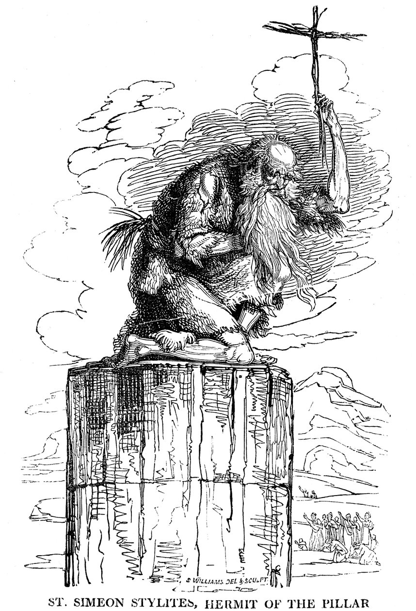 St Simeon Stylites, Eremit of the Pillar, 500-talet 1825 av Unbekannt
