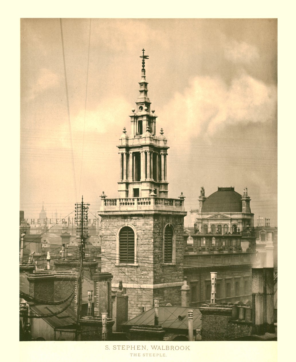 St Stephen Walbrook, The Steeple, mitten av slutet av 1800-talet. av Unbekannt
