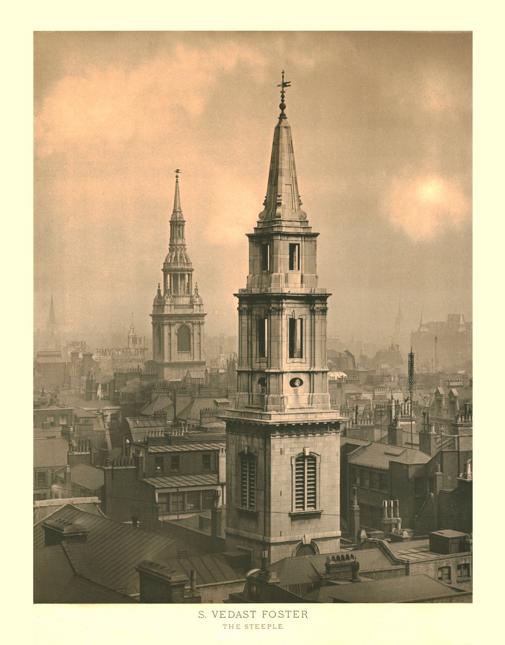 St Vedast Foster, The Steeple, mitten av slutet av 1800-talet. av Unbekannt