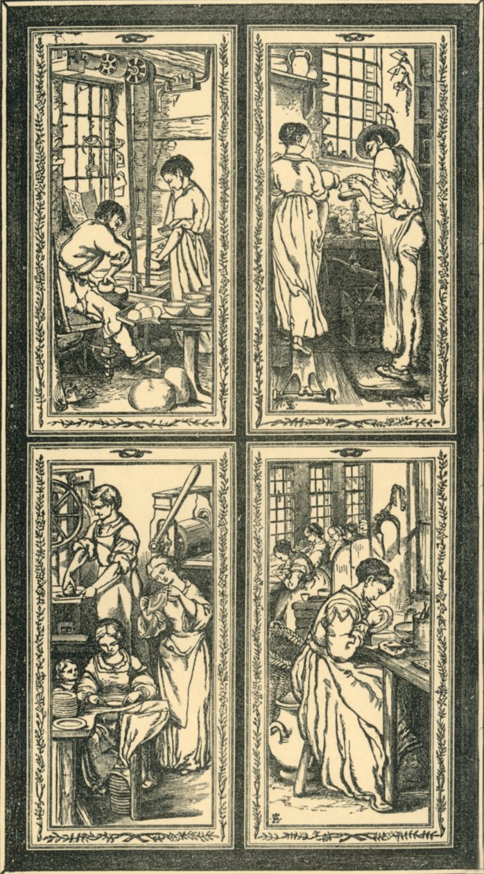 Staffordshire Processes, design för målat glasfönster, c1870, 1881. av Unbekannt