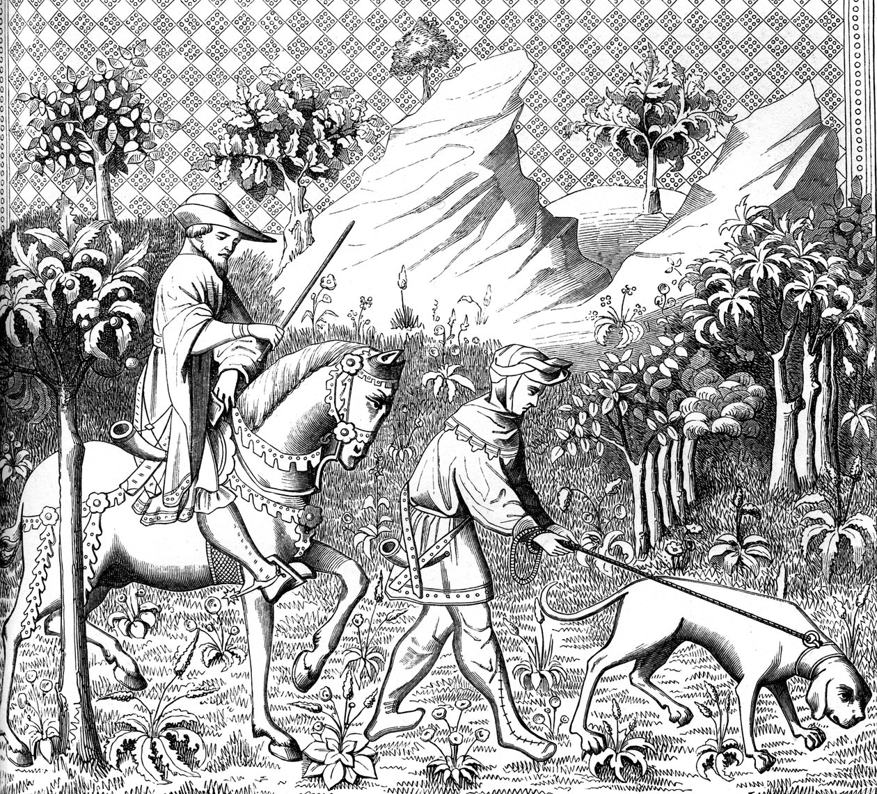 Hjortsjakt, 1300-talet 1849 av Unbekannt