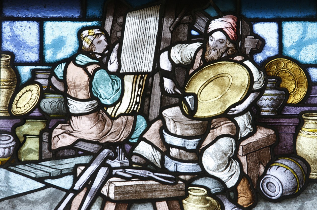 Målat glas: Jerusalem tempelbyggnad, Budapest, Hongrie av Unbekannt