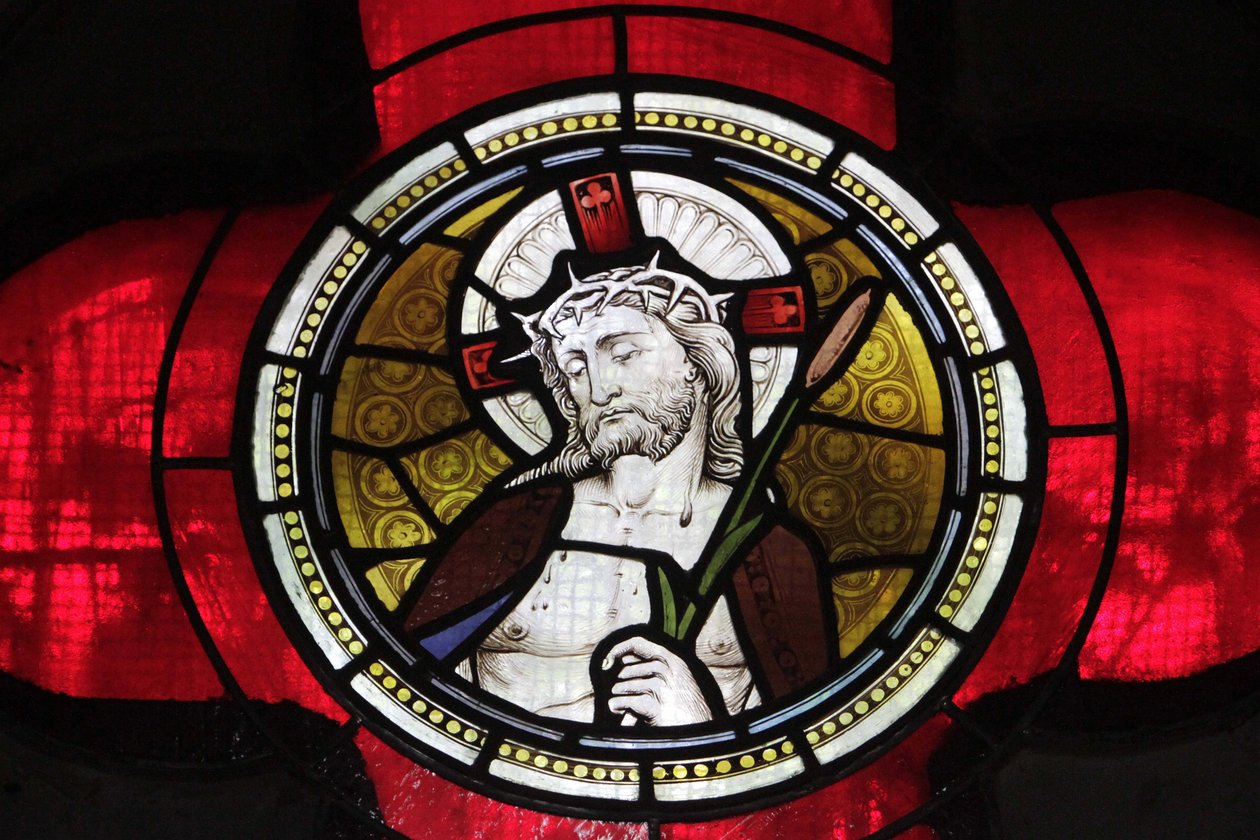 Jesu målat glasfönster, St Peter och Pauls kyrka, Istanbul, Turkiet av Unbekannt