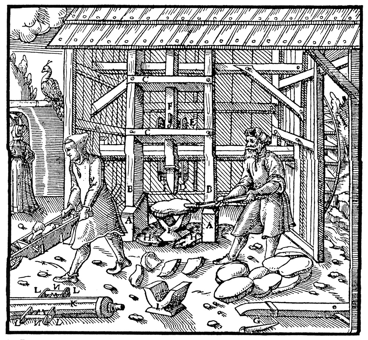 Stämpel för brytning av kopparkakor för vidare förädling, 1556 av Unbekannt