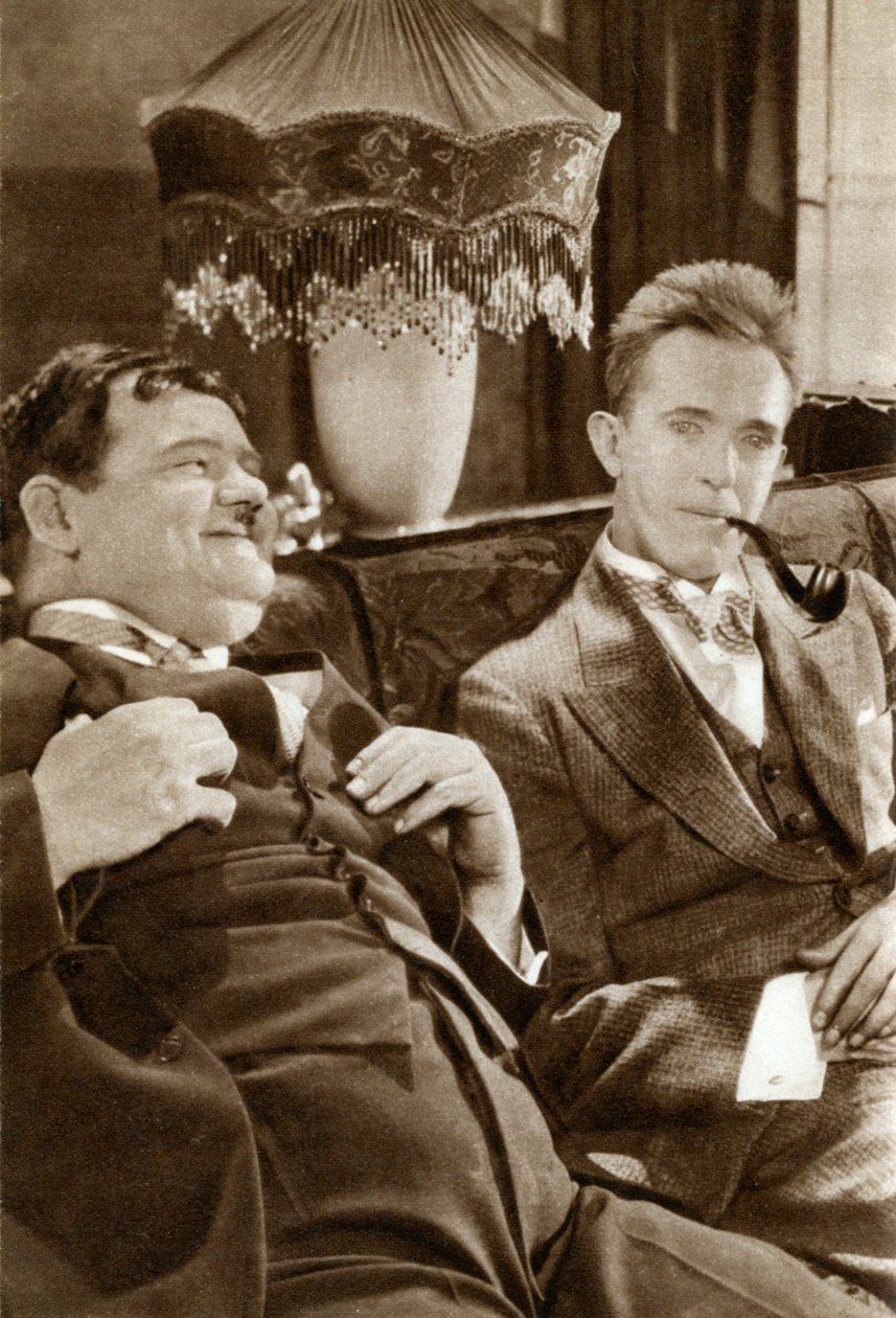 Stan Laurel och Oliver Hardy, amerikansk-baserad komediduo, 1933 av Unbekannt