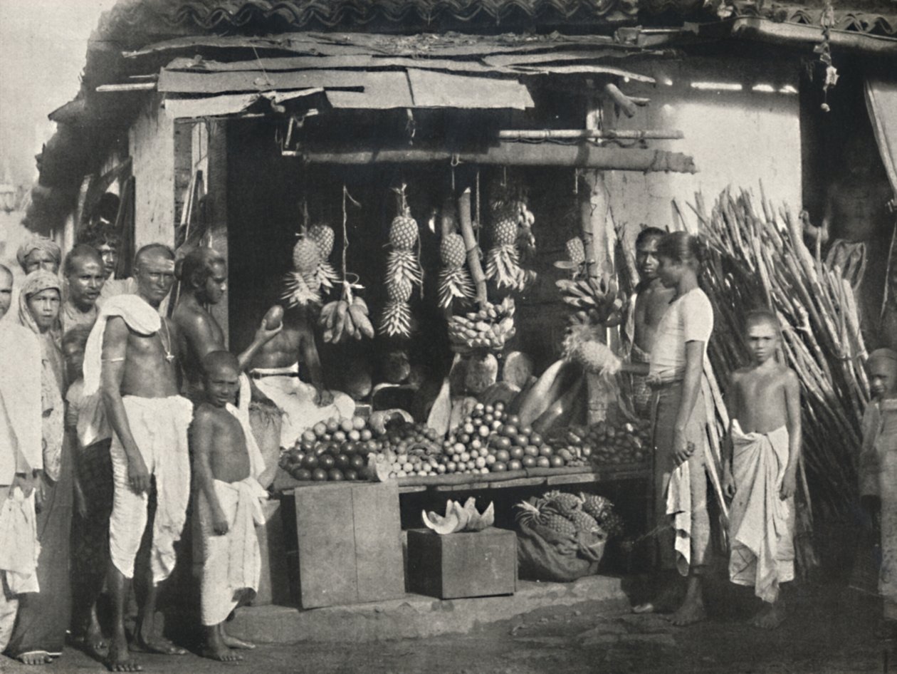 En fruktförsäljares monter i Colombo, 1926 av Unbekannt