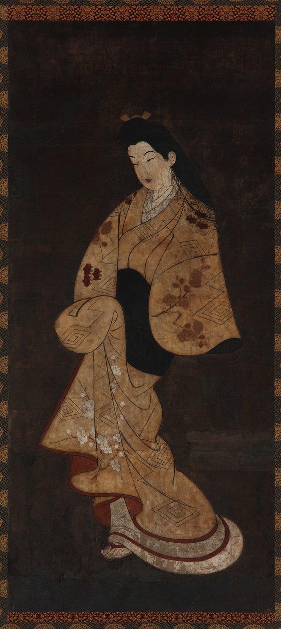Stående figur av en flicka, Edo-period, 1700-talet. av Unbekannt