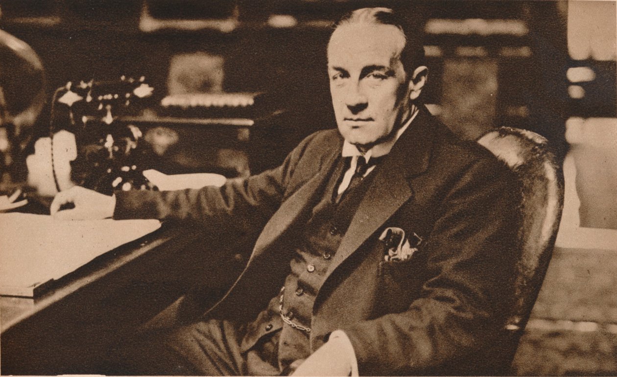 Stanley Baldwin, nyvald premiärminister i Storbritannien, maj 1923 1935. av Unbekannt
