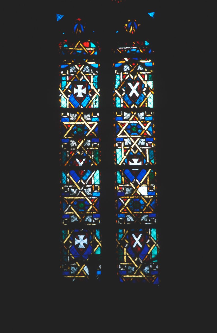 Davidsstjärna i kyrkfönstret i målat glas, Barcelona, Spanien av Unbekannt