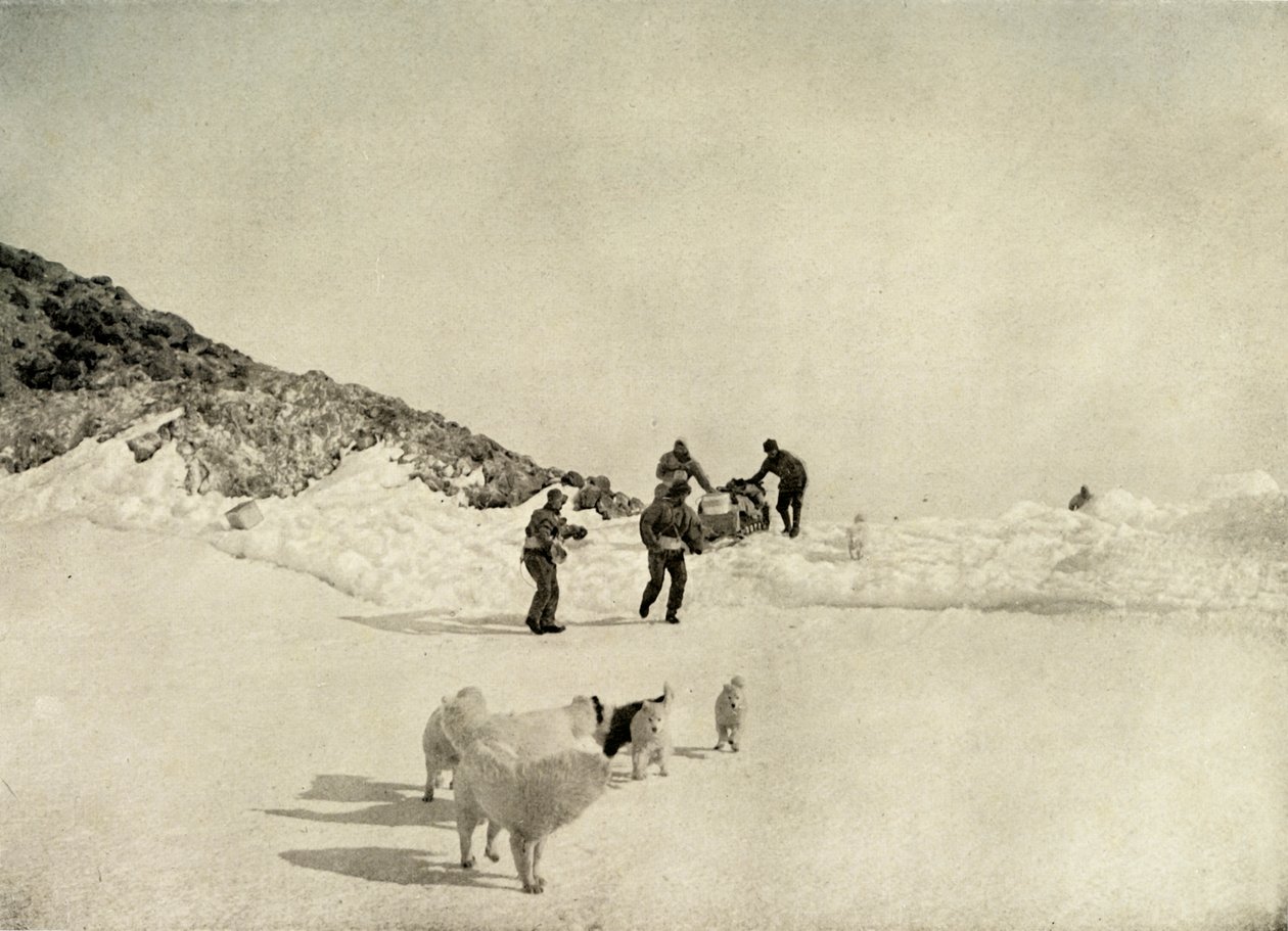 Start av Western Party från Cape Royds, c1908, 1909. av Unbekannt