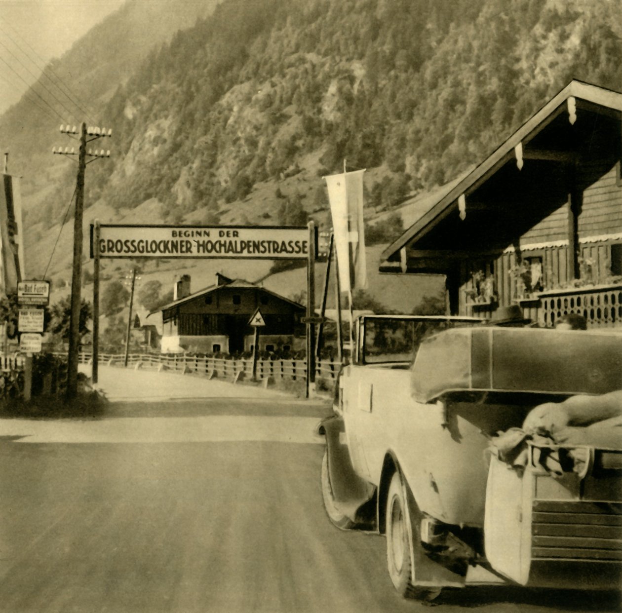 Start av Grossglockner High Alpine Road, Fusch an der Großglocknerstraße, Österrike, c1935. av Unbekannt