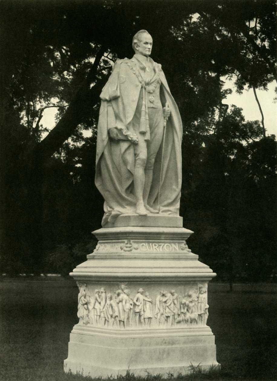 Staty av Lord Curzon i Grounds of Victoria Memorial Hall, 1925. av Unbekannt