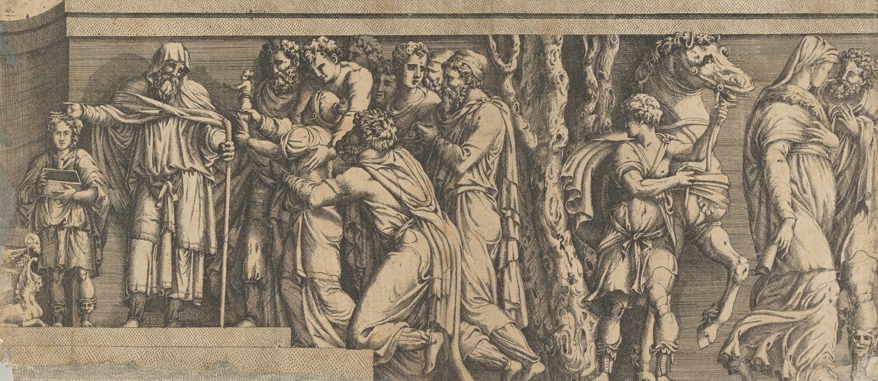 Staty av Niobe och hennes tillbedjare, med Apollo och Diana och andra figurer, 1543-47. av Unbekannt
