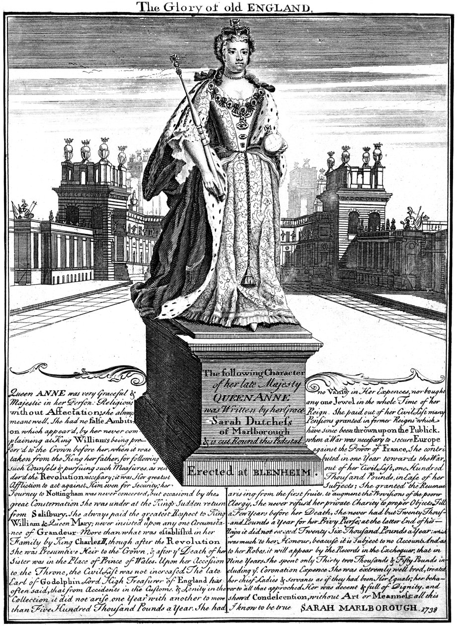 Staty av drottning Anne 1665-1714, Blenheim Palace, Oxfordshire, 1738 av Unbekannt