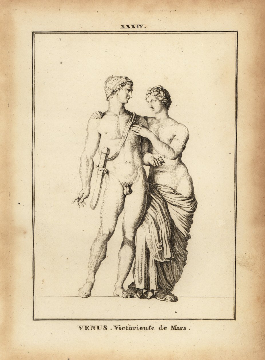 Staty av Venus Victrix med Mars, romerska gudar av kärlek och krig av Unbekannt