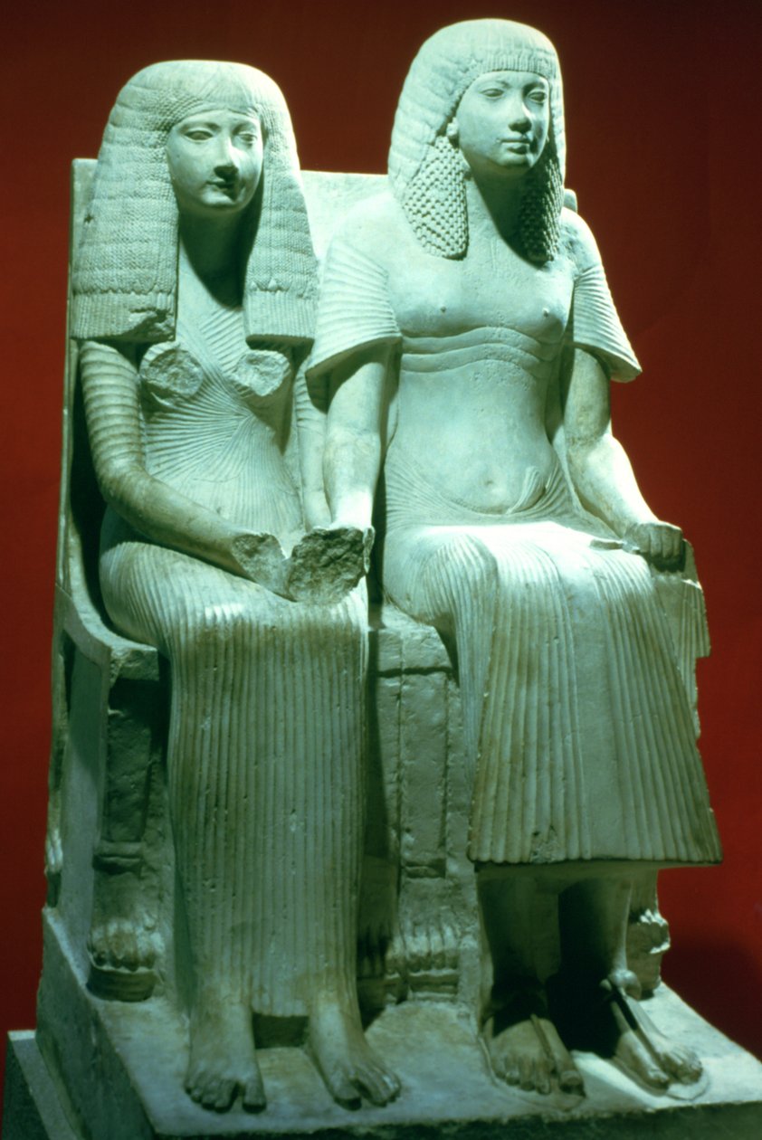 Staty av en man och hustru, egyptiska, 18:e dynastin av Unbekannt
