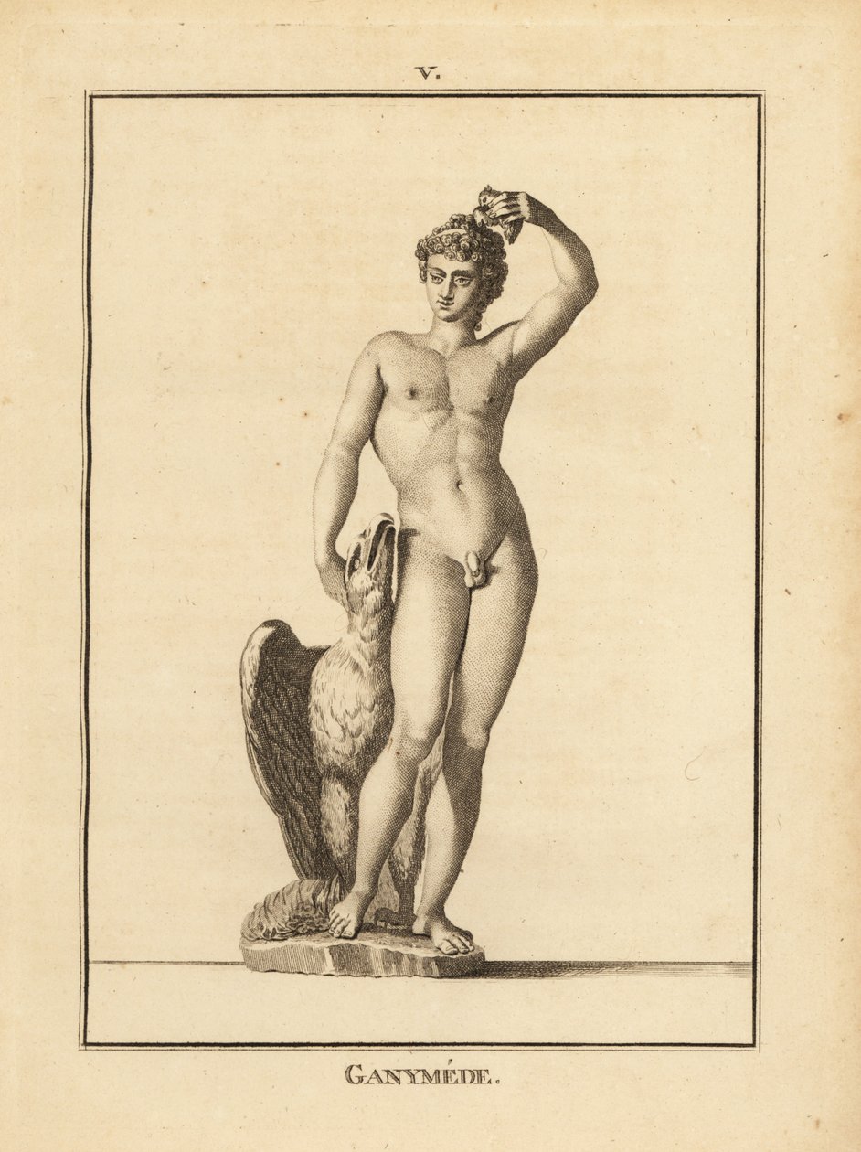 Staty av herdeungdomen Ganymedes, bortförd av Zeus, med en örn av Unbekannt