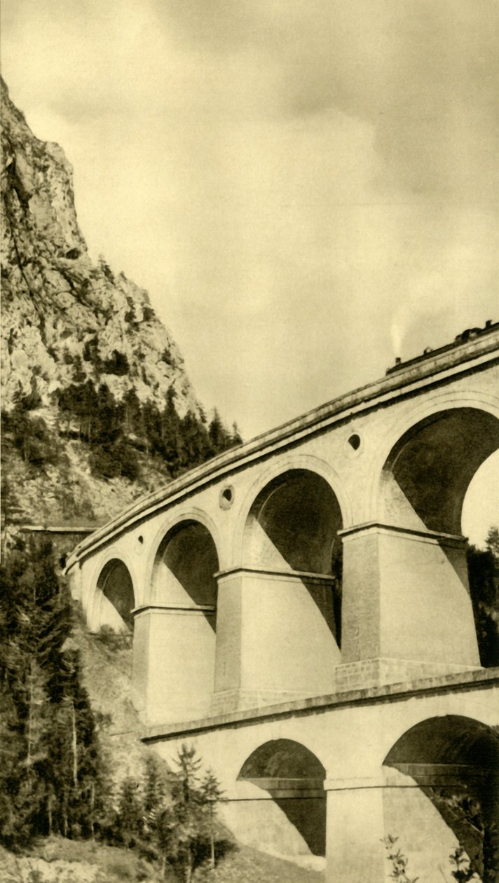 Ånglok på Semmering-järnvägen, Niederösterreich, c1935. av Unbekannt