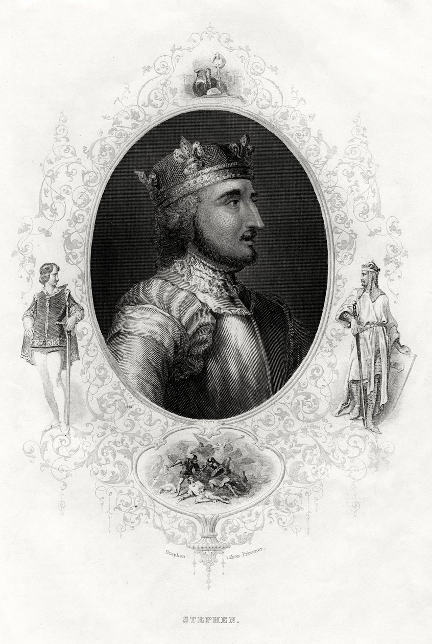 Stephen, den siste normandiska kungen av England, 1860 av Unbekannt