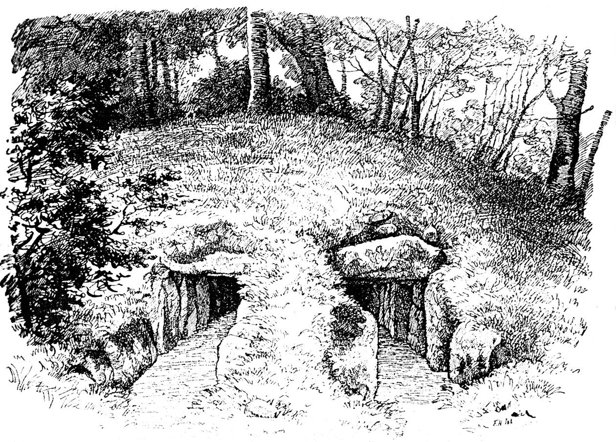 Stenålderstumulus innehållande två kammare, Rodding, Danmark, 1913 av Unbekannt