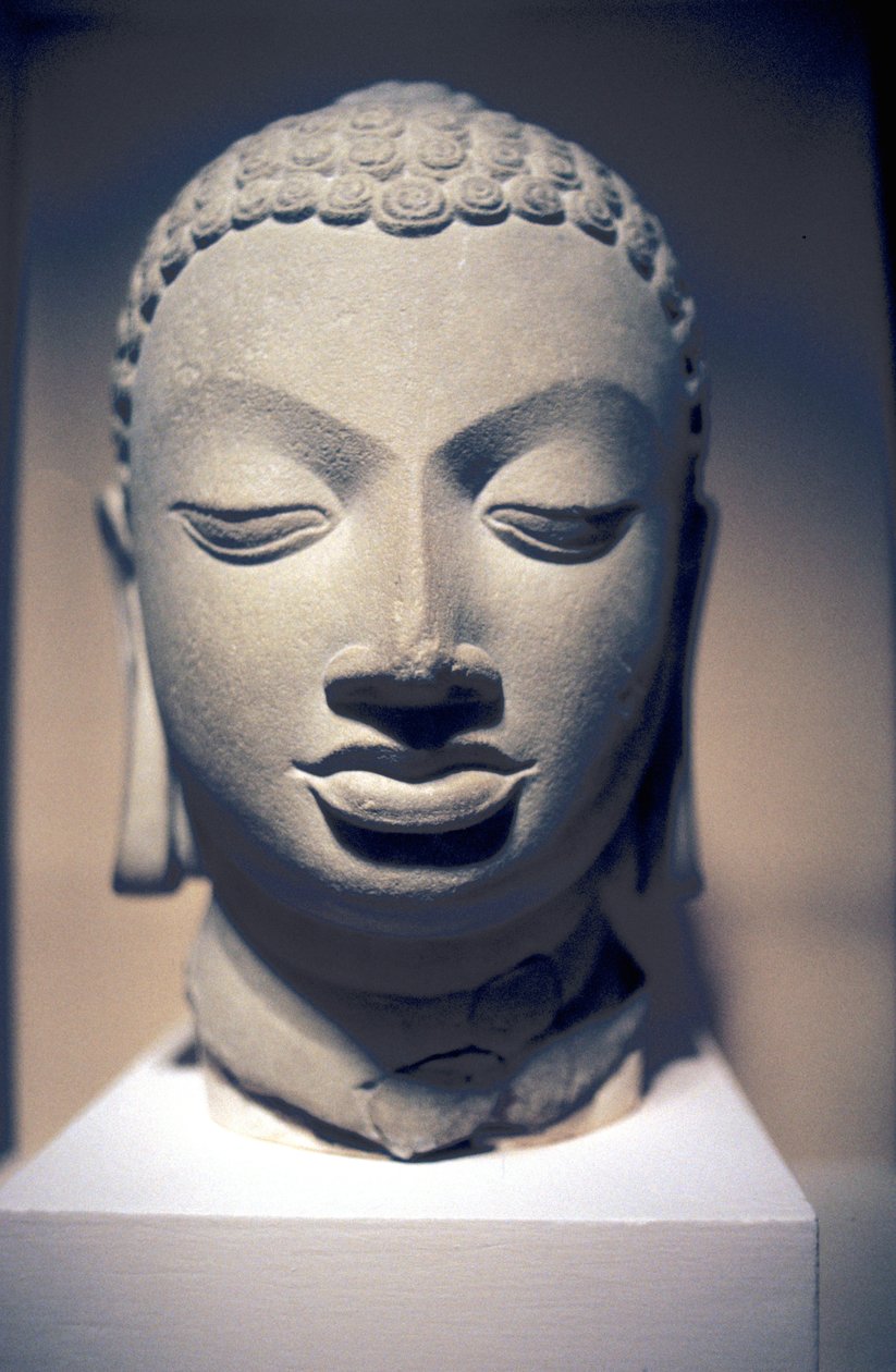 Stenhuvud av Buddha, Gupta, Indien, 500-talet av Unbekannt