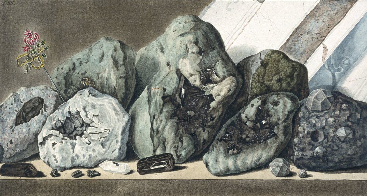 Stenar och kristaller från Vesuvius, ca 1770 av Unbekannt