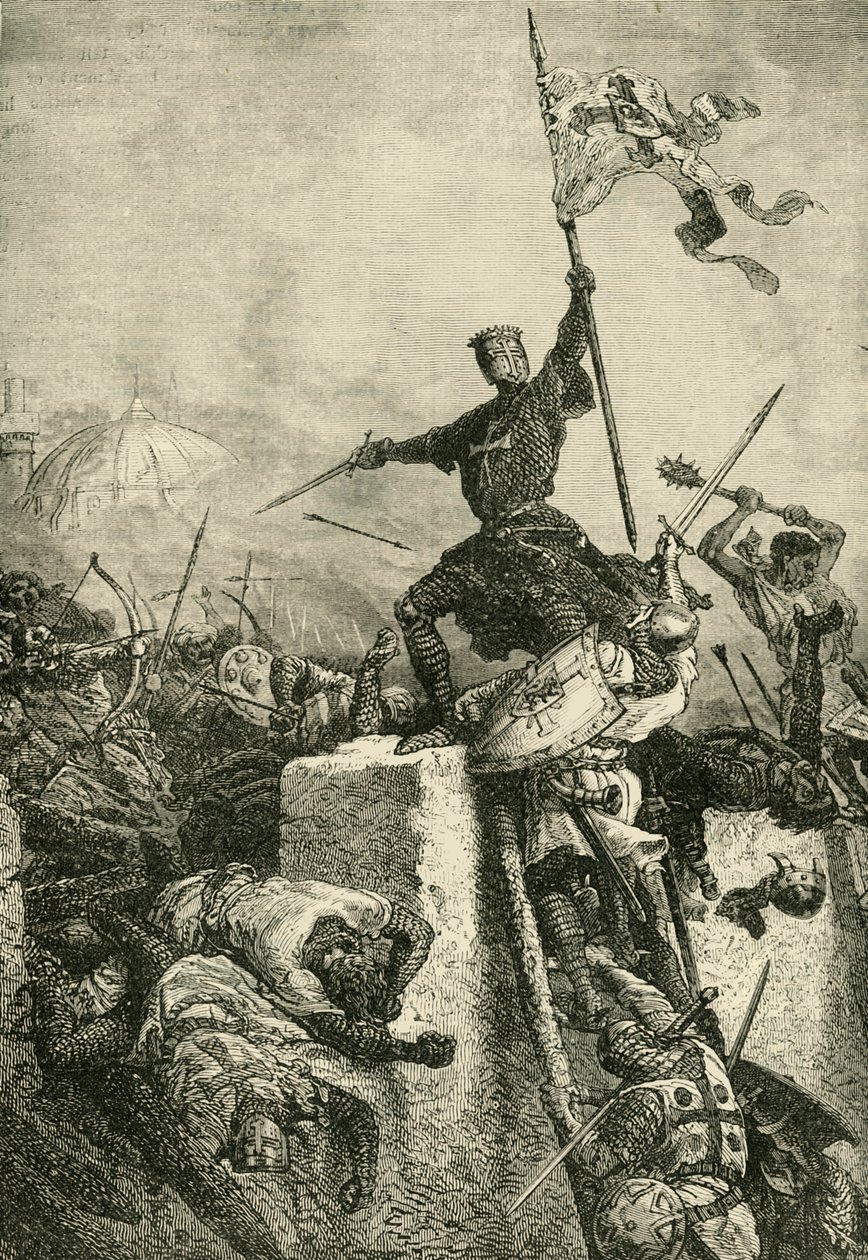 Stormningen av Konstantinopel av Baldwin, greve av Flandern, 1204, 1890. av Unbekannt