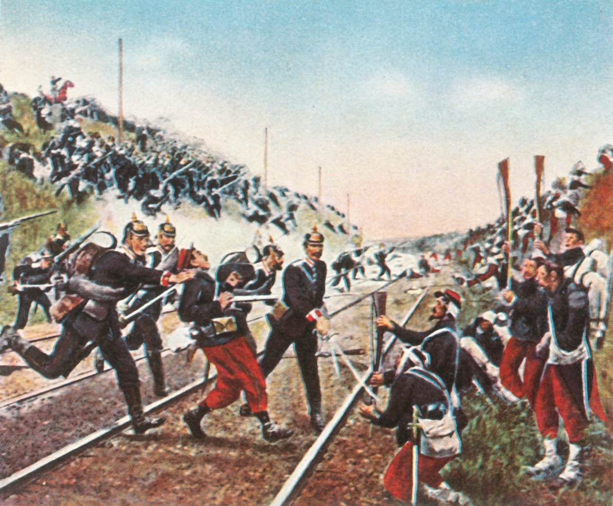 Badeners stormning av järnvägsvallen vid Nuits av Badeners, 18 december 1870, 1936. av Unbekannt