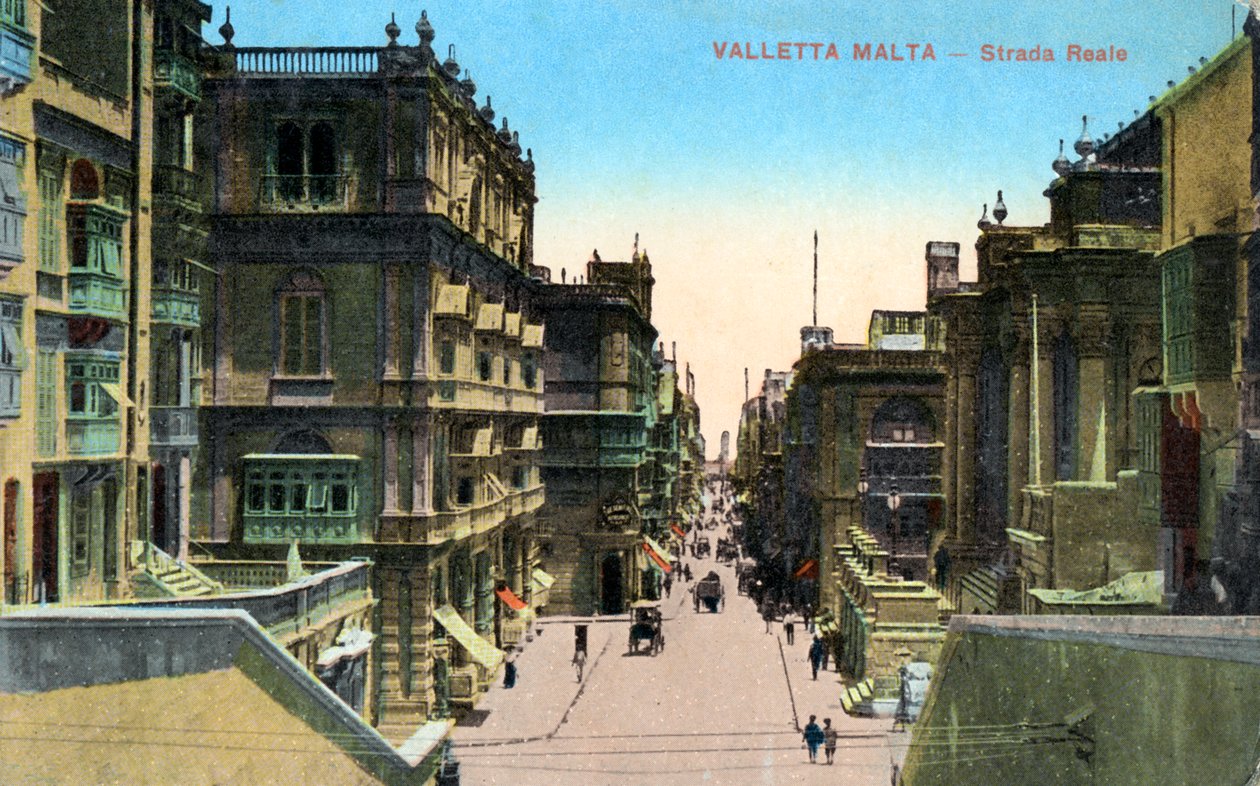 Strada Reale, Valletta Malta, 1900-talet av Unbekannt