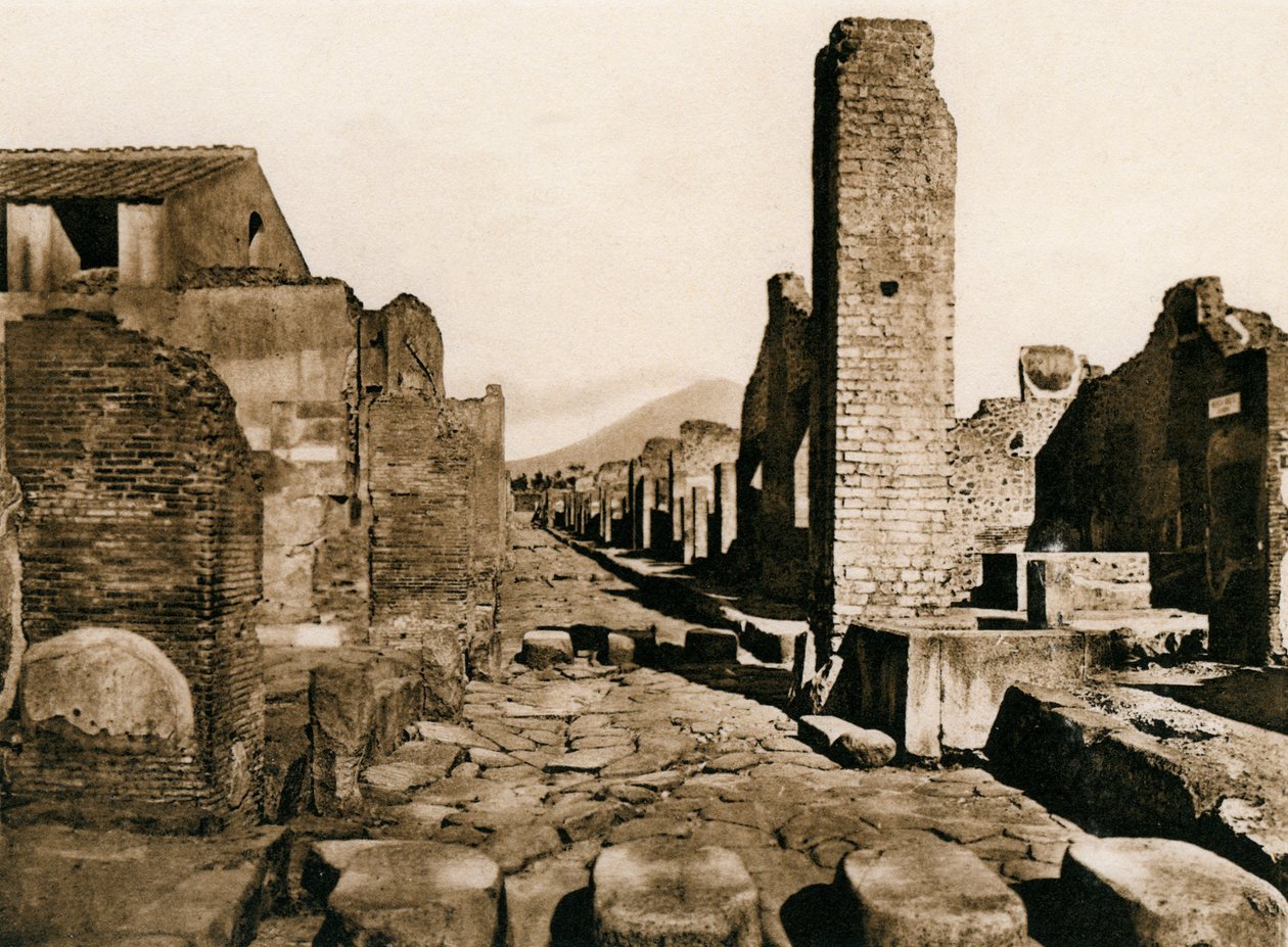 Strada Stabiana, Pompeji, Italien, ca 1900-talet av Unbekannt