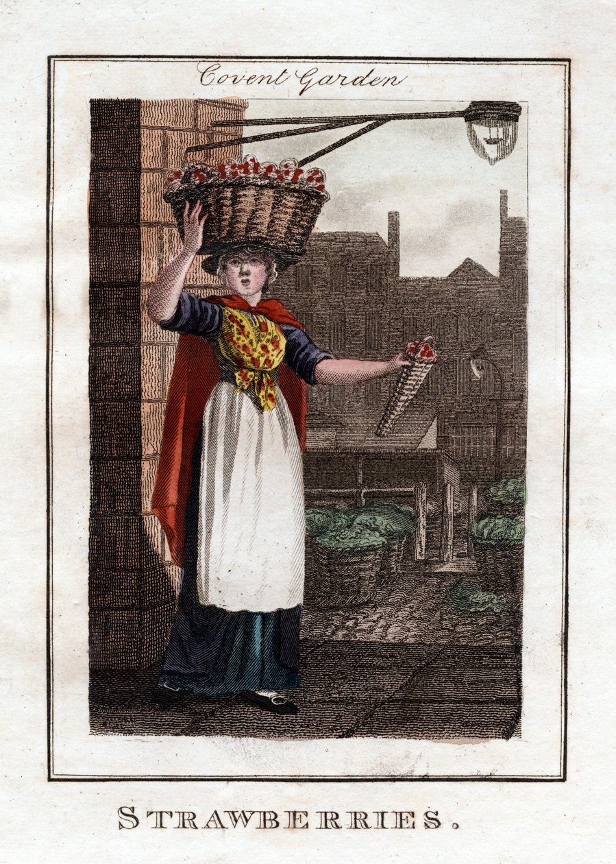 Jordgubbar, Covent Garden, London, 1805 av Unbekannt